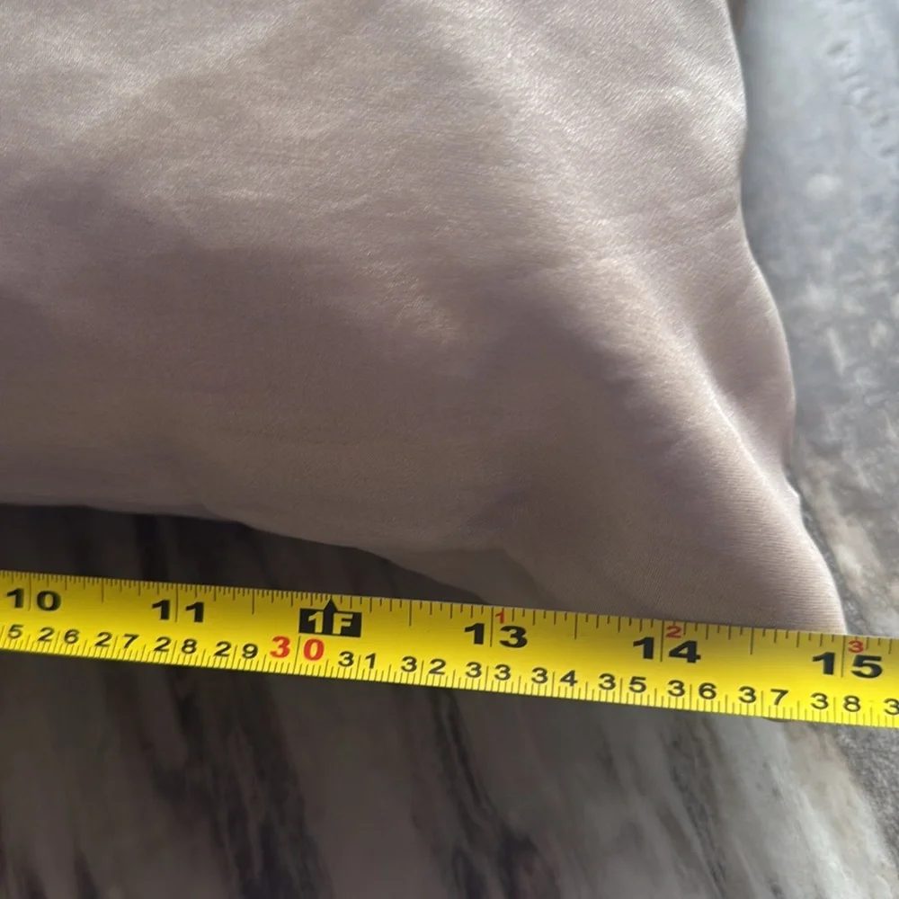 Vintage Elegant Unique Floral Accent Pillow 19X15 sheer cover taupe
